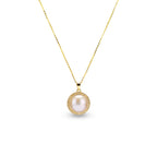 Pearl  pendant necklace on a white background