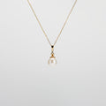 Pearl  pendant necklace on a white background