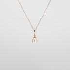 Pearl  pendant necklace on a white background