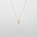 Pearl  pendant necklace on a white background