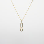 Pearl  pendant necklace on a white background