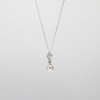Pearl  pendant necklace on a white background