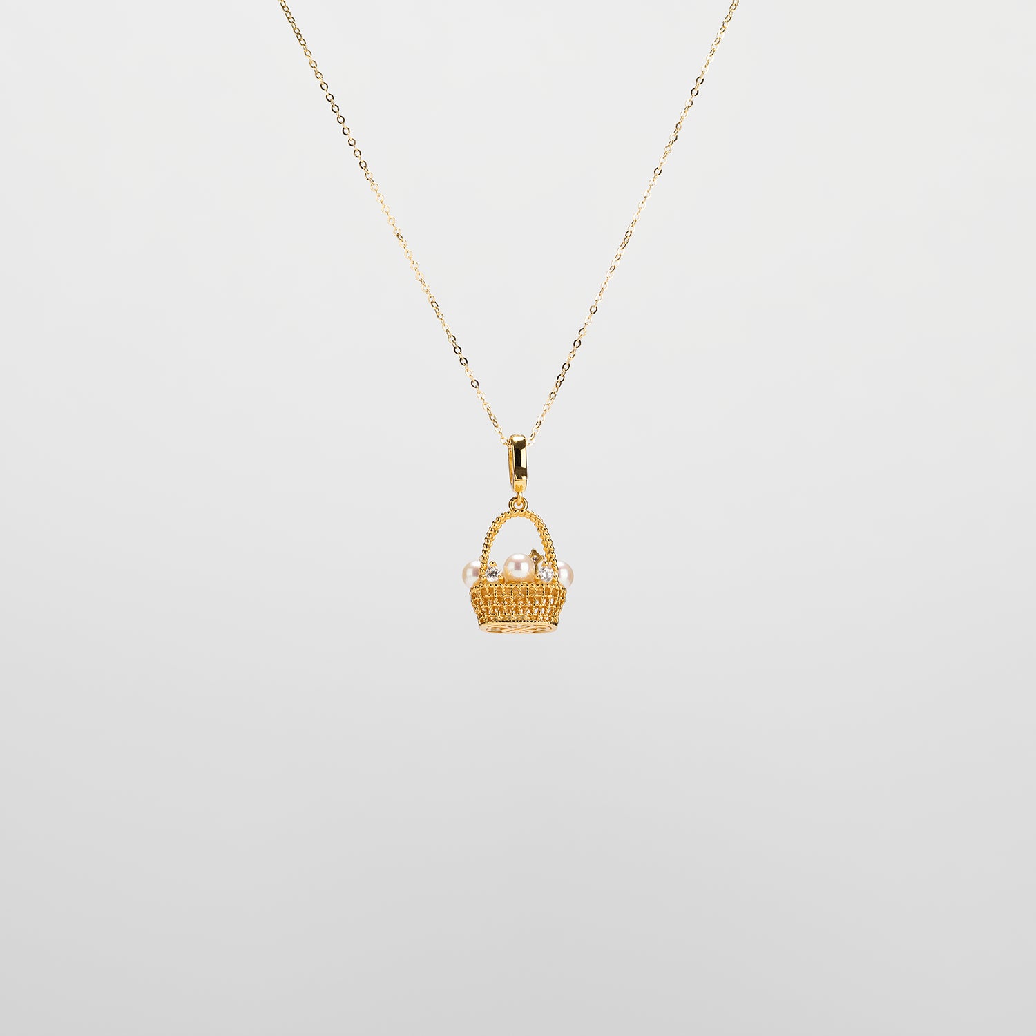 Panier Pearl Basket Necklace