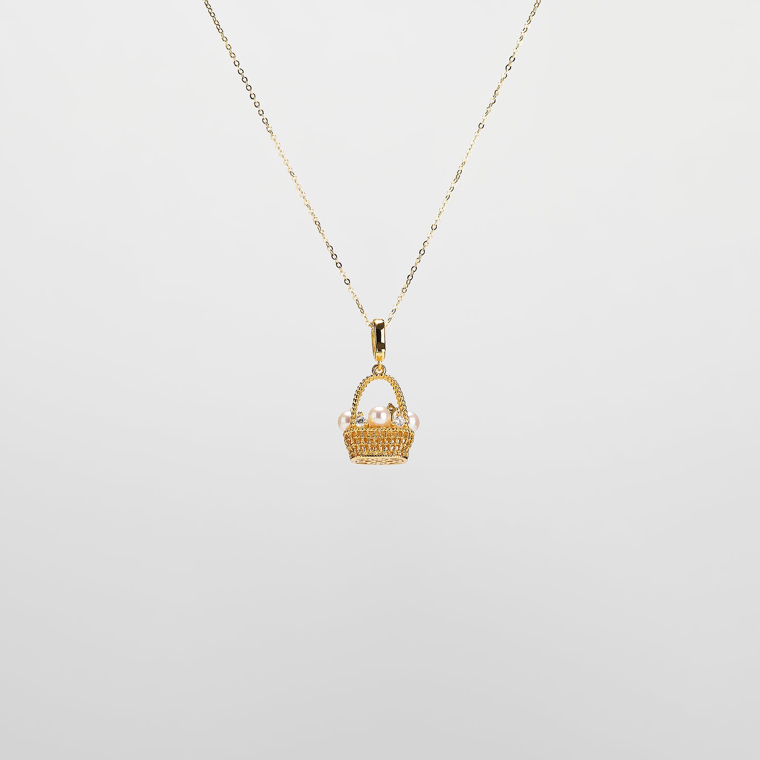 Panier Pearl Basket Necklace