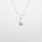 Pearl  pendant necklace on a white background