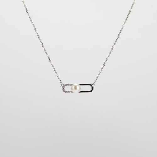 Pearl  pendant necklace on a white background