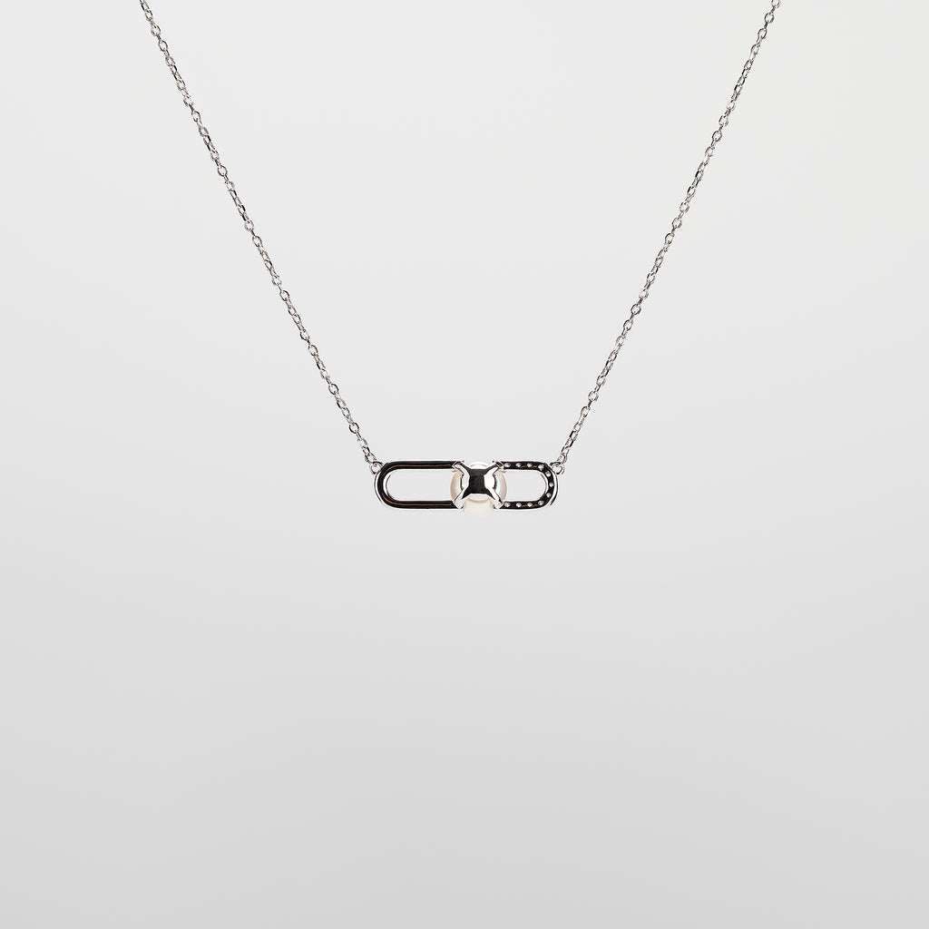 Pearl  pendant necklace on a white background