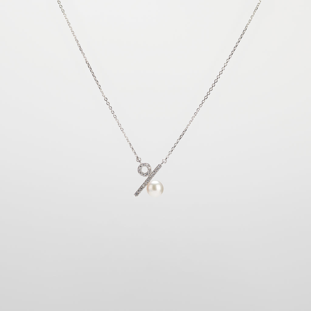Pearl  pendant necklace on a white background