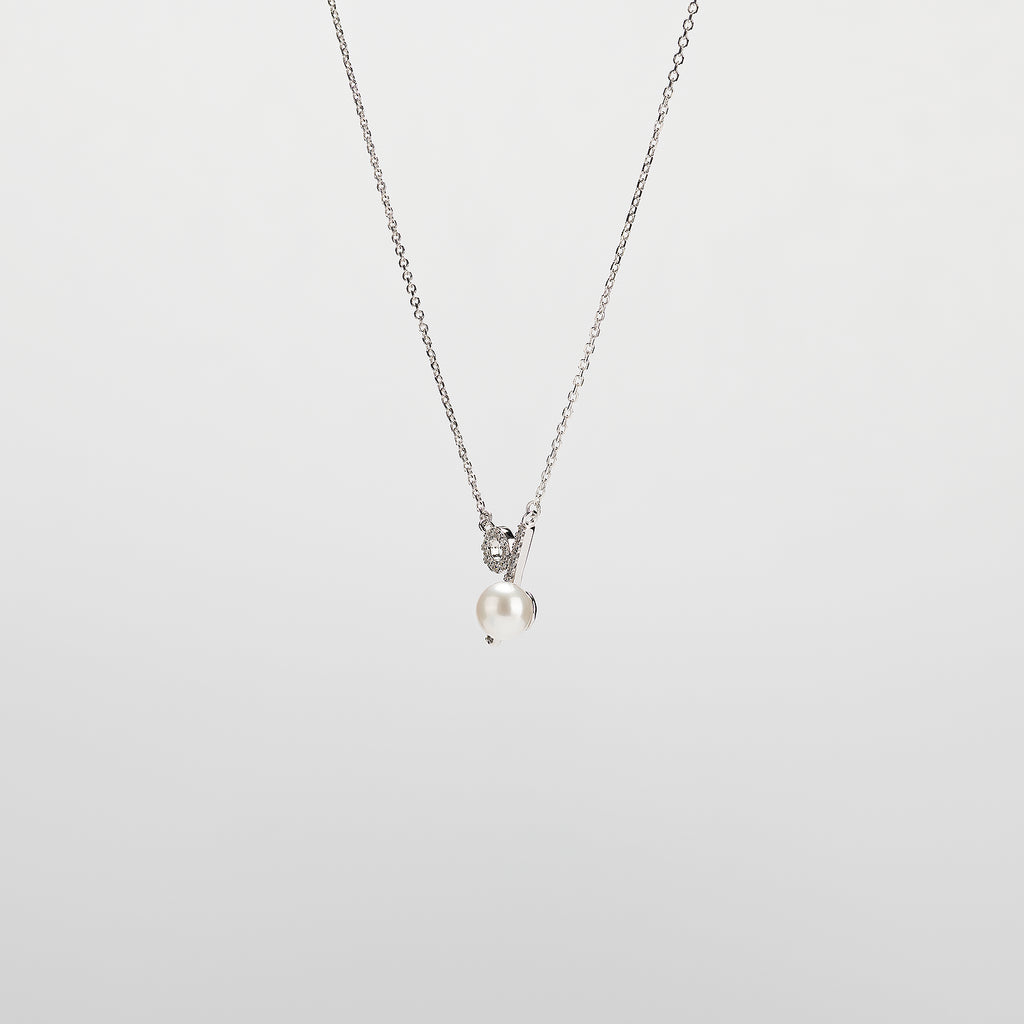 Pearl  pendant necklace on a white background