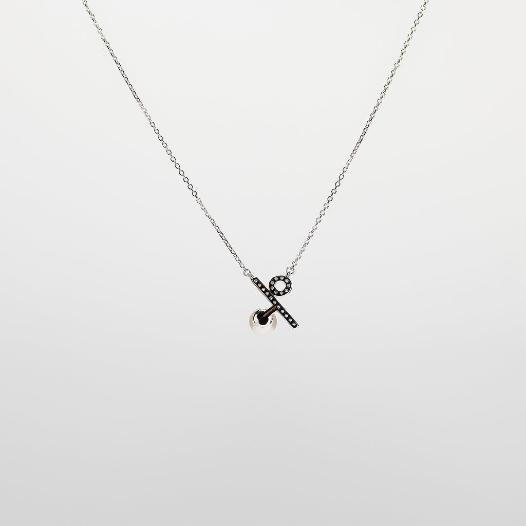 Pearl  pendant necklace on a white background