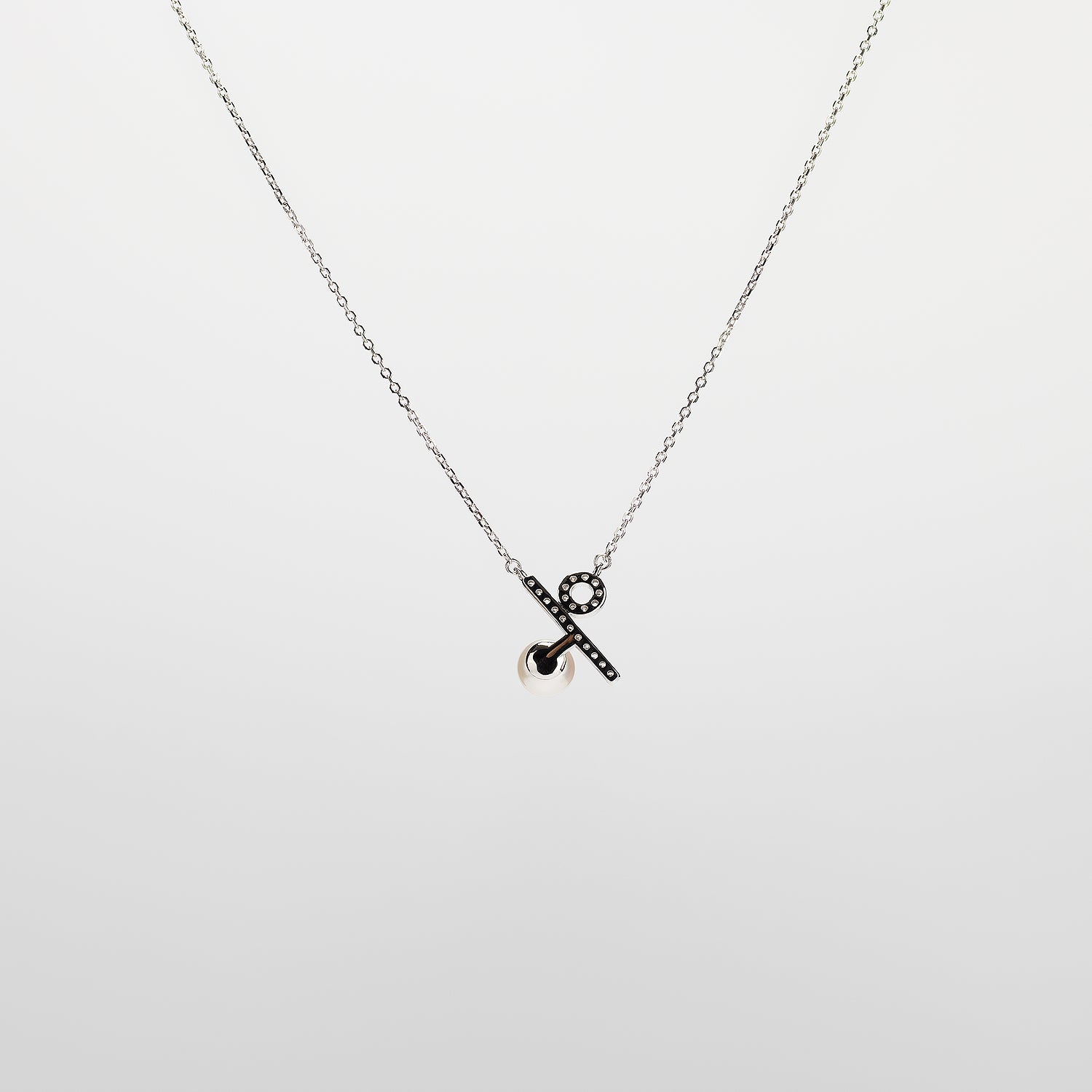 Pearl  pendant necklace on a white background
