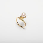 Pearl ring on a white background